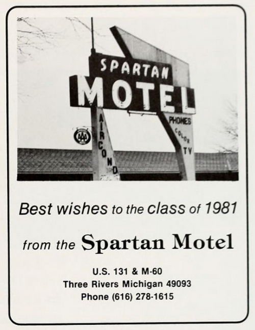Spartan Motel - 1981 Yearbook Ad (newer photo)